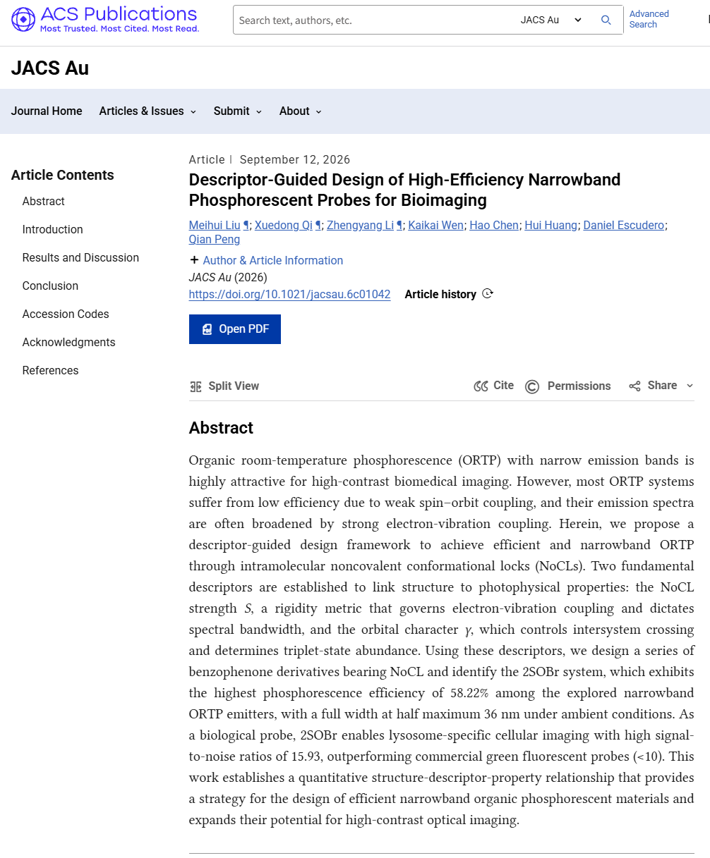 Descriptor-Guided Design of High-Efficiency Narrowband Phosphorescent Probes for Bioimaging